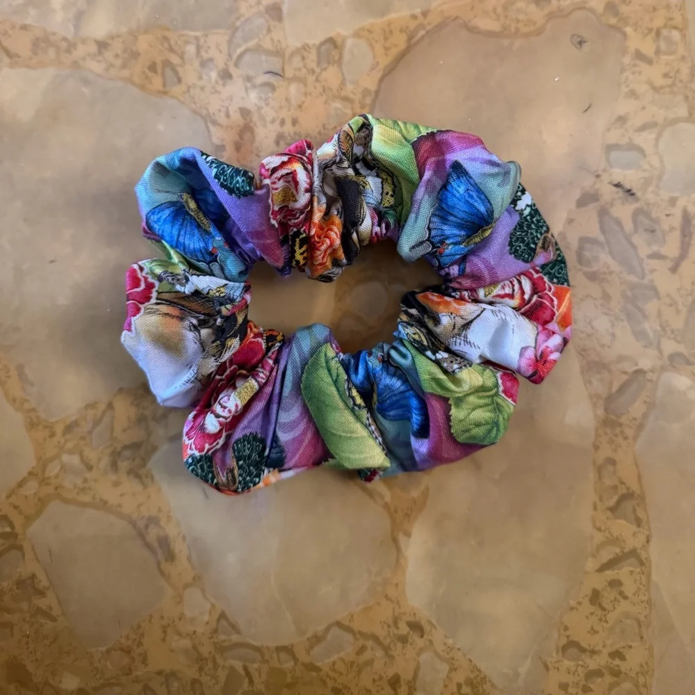 Floral Multicolor Butterfly Scrunchie